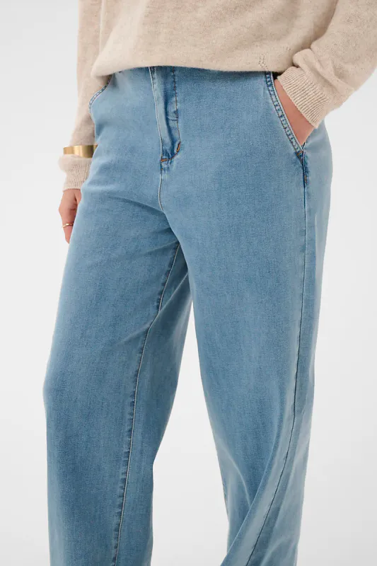 CREAM - Visti Straight Leg Pant Cleveland Light Blue Denim