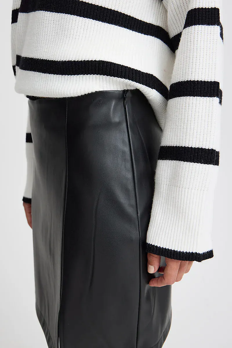 B YOUNG - Skjørt Denma PU Black