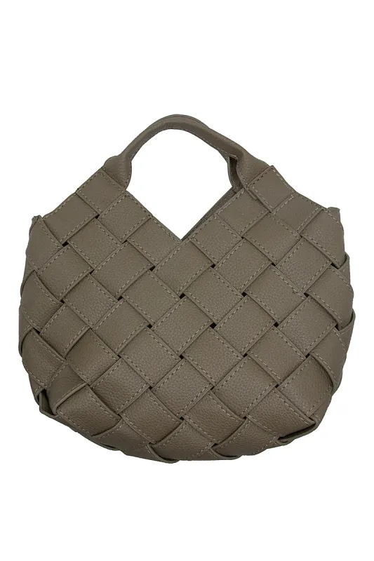 Håndveske Flettet Taupe