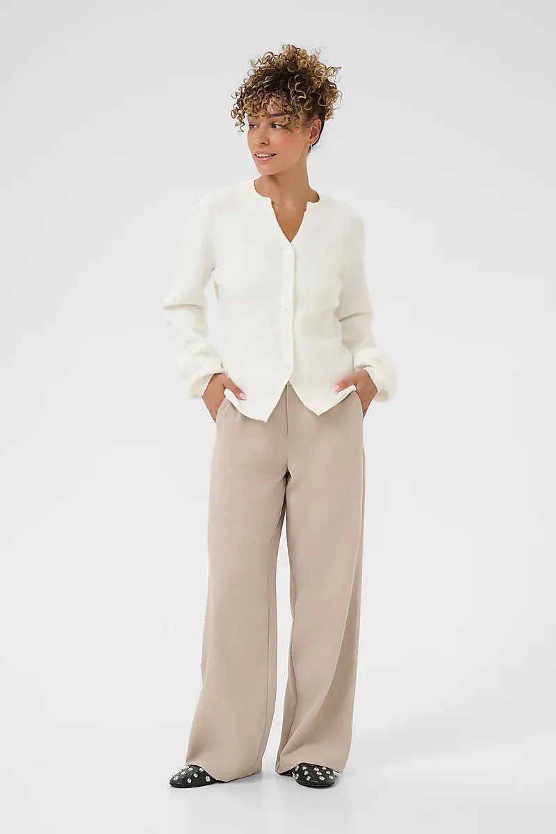 CREAM - Belle Knit Blouse Whisper White