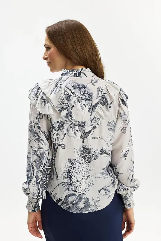 IN FRONT - Brook Blouse Blue