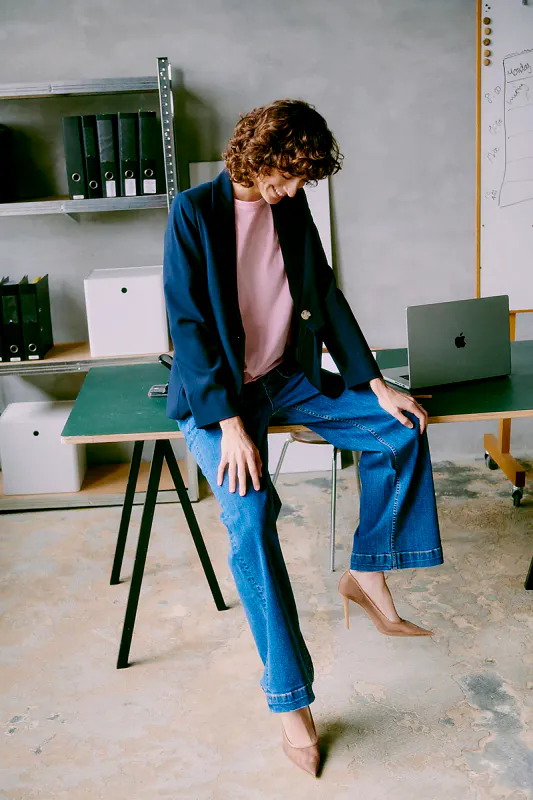 B.YOUNG - Komma Wide Pocket Jeans Mid Blue Denim