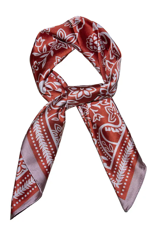 Skjerf Paisley 70x70 Rust