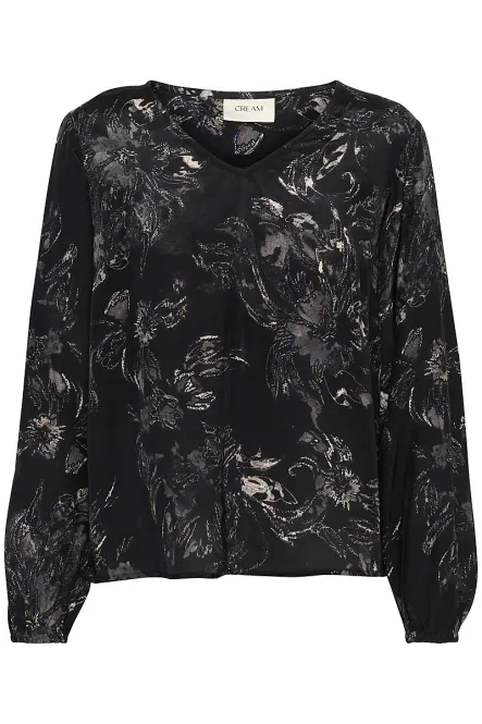 Hovedbilde CREAM - Lova V-neck Blouse Black and White ...