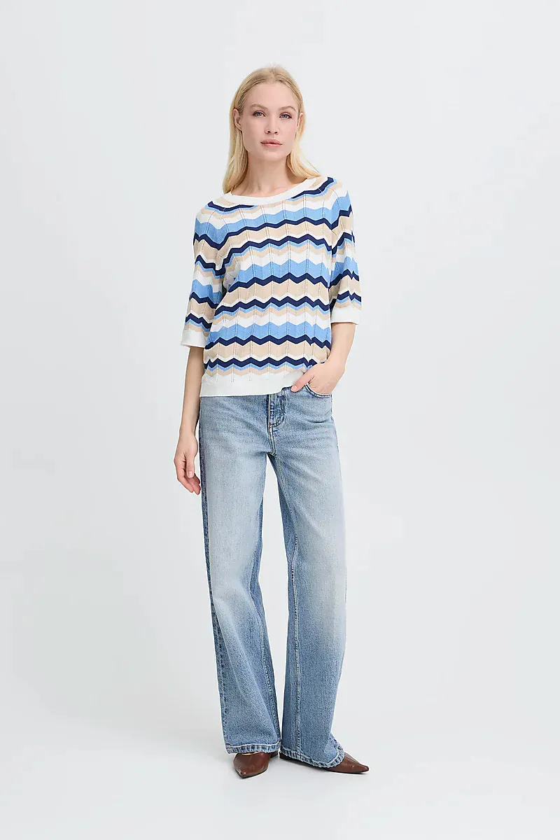 B.YOUNG - Mmorla Pointelle T-shirt Della Robbia Blue