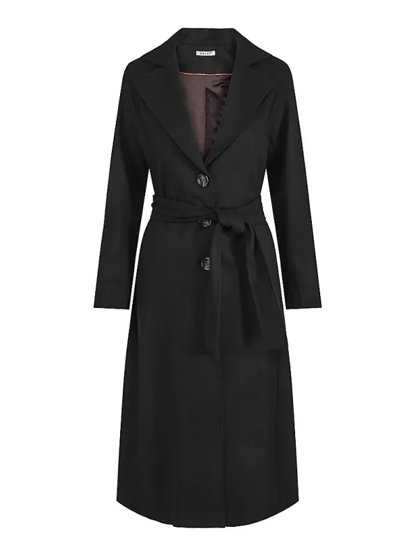HAUST - Classic Long Belt Coat Black