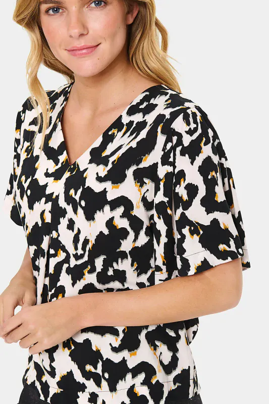 SAINT TROPEZ - Marca Bluse Orchid Painted Leopard