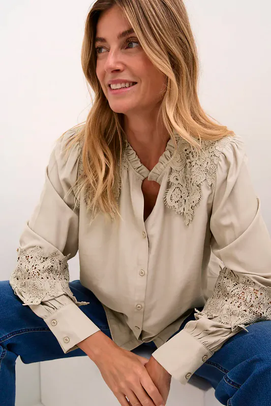 CREAM - Skjorte Luna Lace String