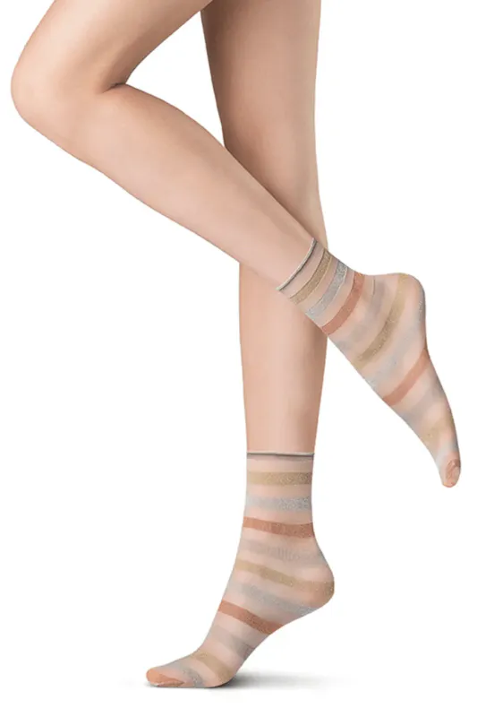 OROBLU - Demi Bas Bright Lines Glitter Socks