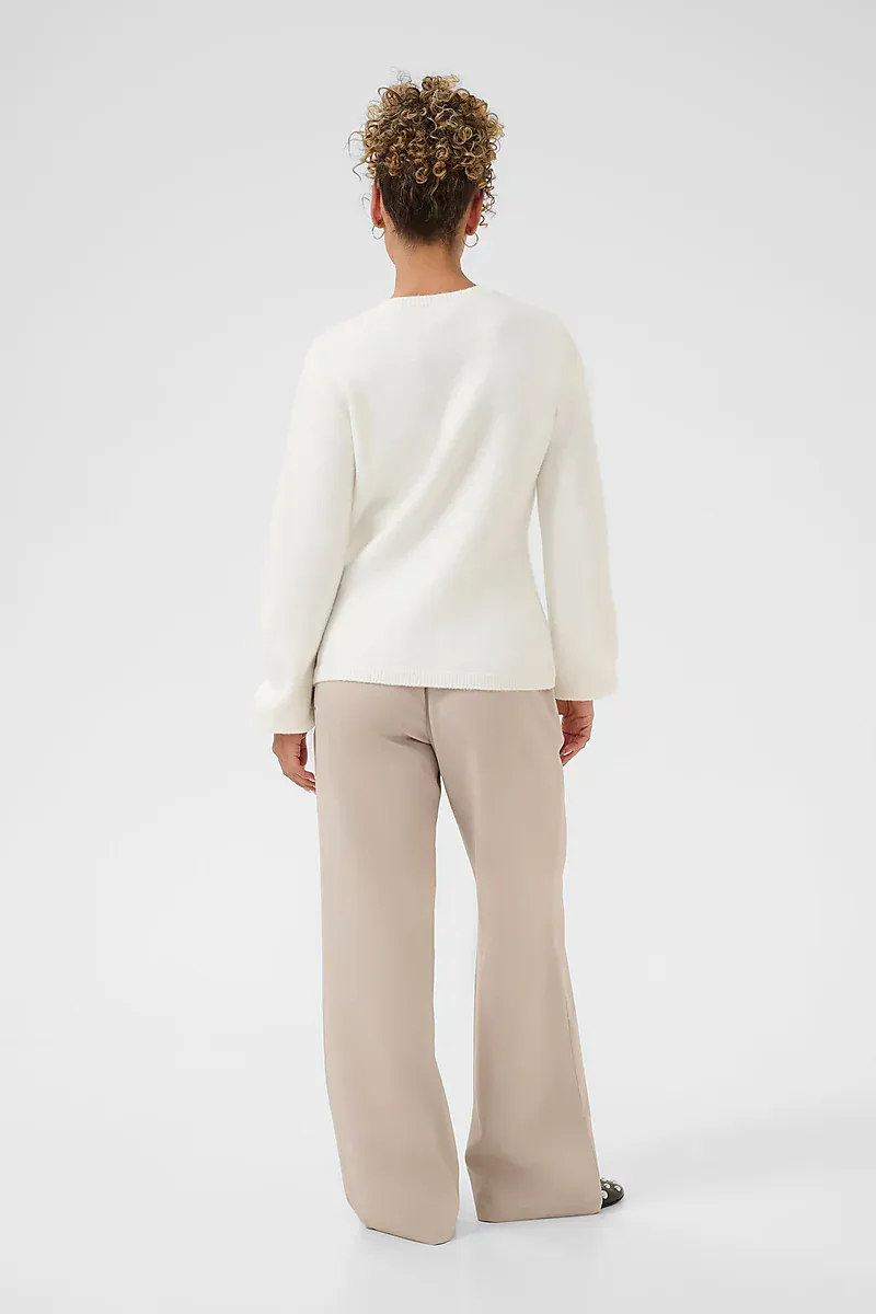 CREAM - Belle Knit Blouse Whisper White